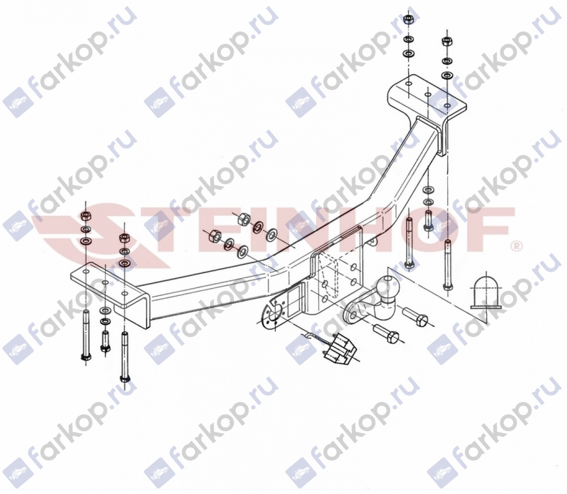 Фаркоп Steinhof для Mitsubishi Pajero Sport 1999-2008 Арт. M-350 M-350 в 