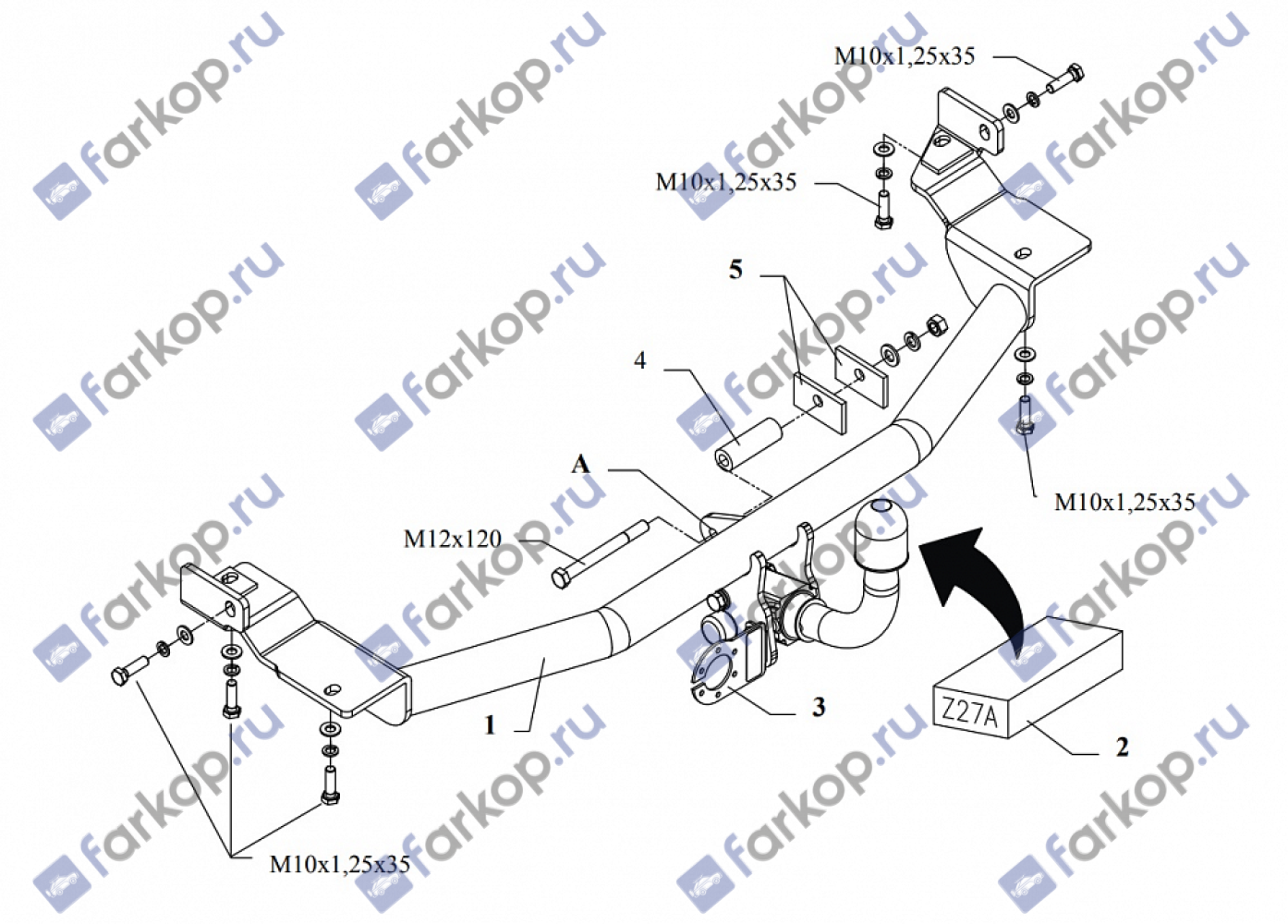 Фаркоп Auto-Hak для Mitsubishi Space Wagon 1998-2003 Арт. Z 27A Z 27A в 