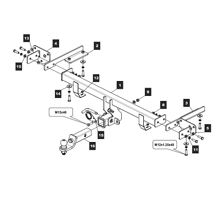 Фаркоп TowRus для Jetour X90 Plus 2023- 289206 в 