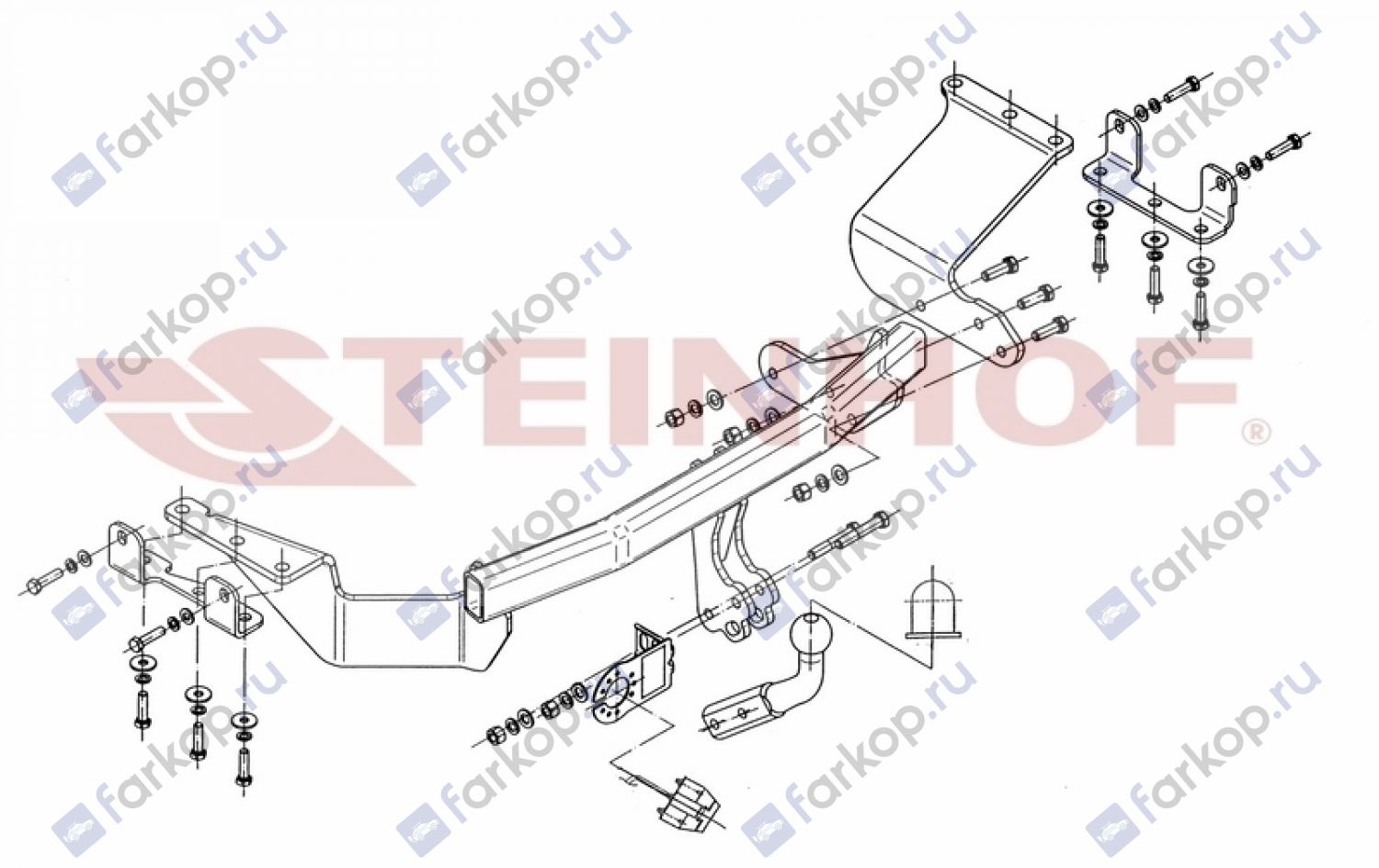 Фаркоп Steinhof для Mitsubishi Outlander 2007-2012 Арт. M-354 M-354 в 