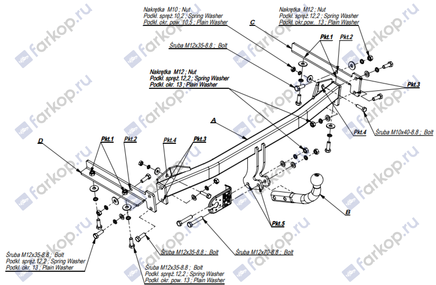 Фаркоп Imiola для Ford Fiesta (хетчбек) 2002-2007 E.032 в 