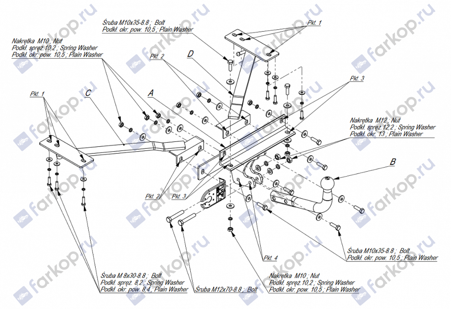 Фаркоп Imiola для Volvo V50 2004-2012 V.016 в 