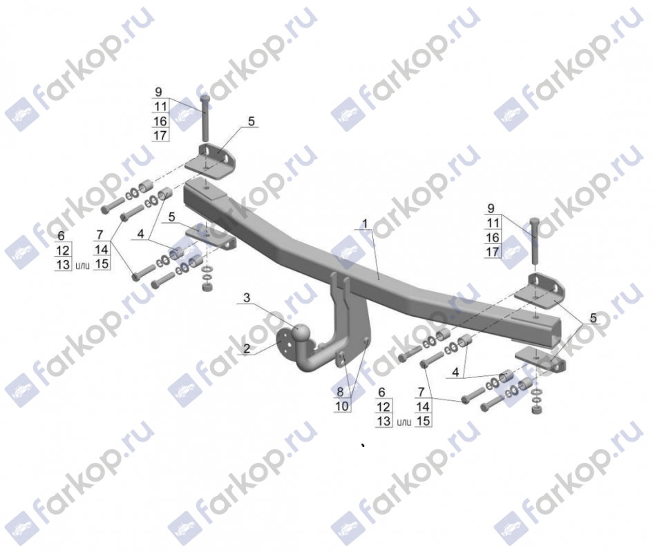 Фаркоп AvtoS для Volkswagen Touareg 2003-2010 Арт. VW 20 VW 20 в 