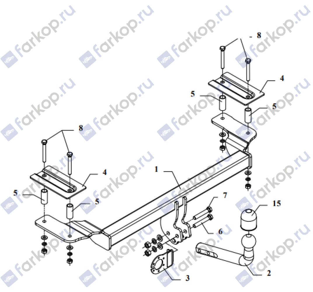 Фаркоп Auto-Hak для Ford Fiesta 1996-2002 C 002 в 