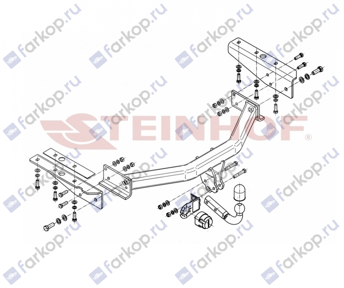 Фаркоп Steinhof для Jeep Cherokee 2008-2013 J-054 в 