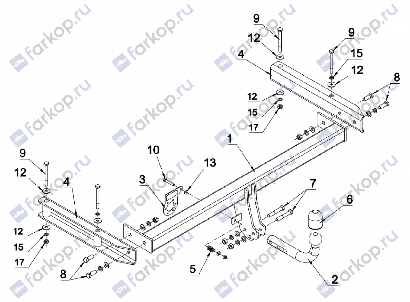 Фаркоп Auto-Hak для Audi A6 allroad 2006-2012  Арт. A 28 A 28 в 