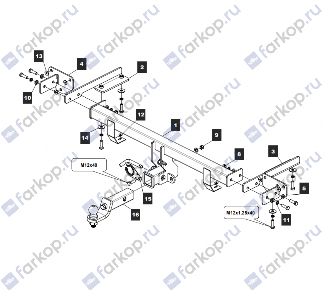 Фаркоп TowRus для Jetour X90 Plus 2023- 289206 в 