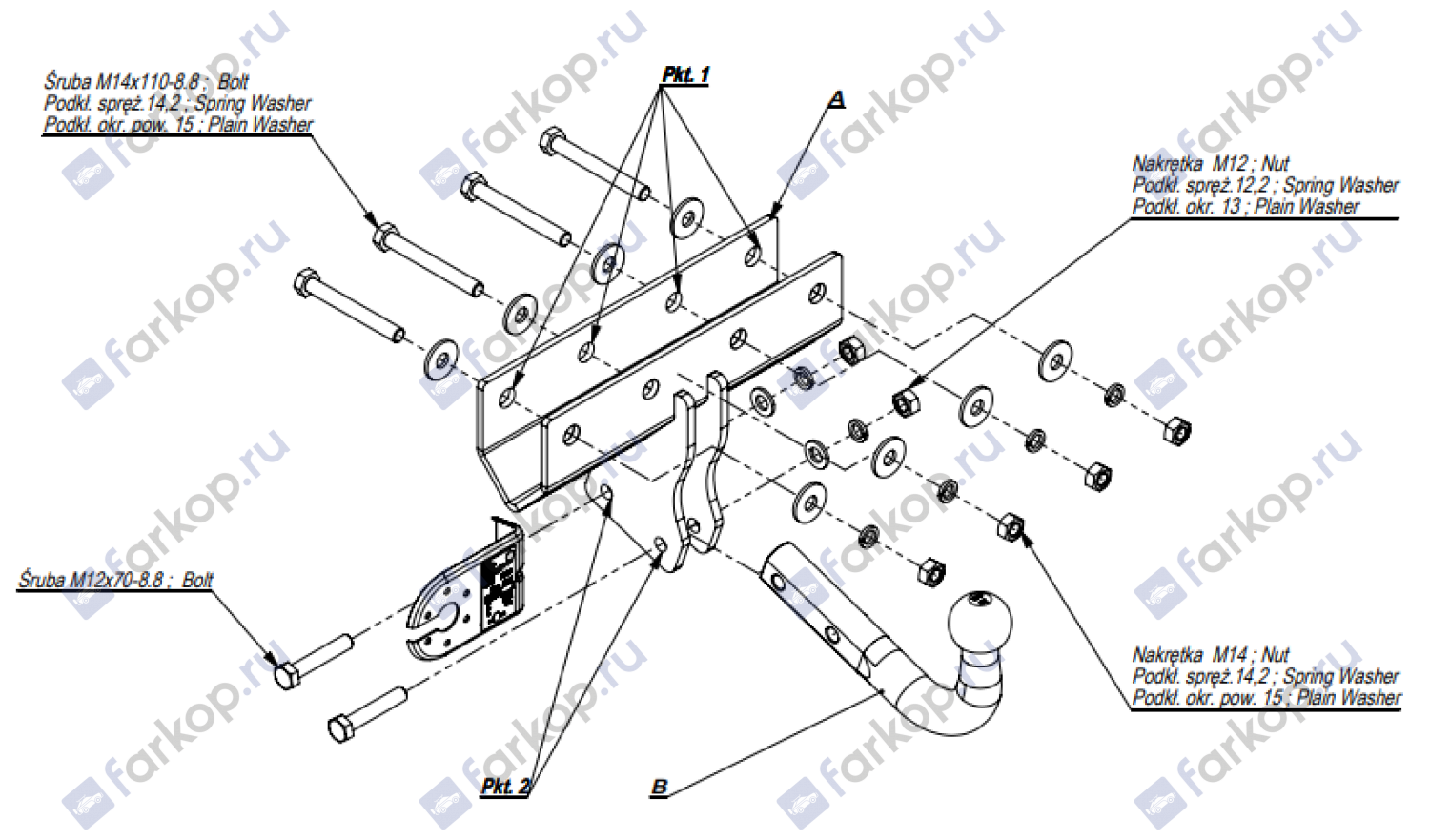 Фаркоп Imiola для Jeep Grand Cherokee 2005-2012 J.027 в 