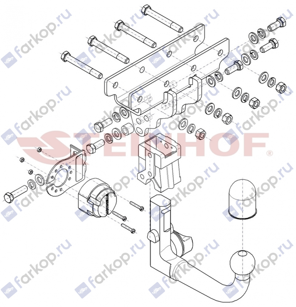 Фаркоп Steinhof для Jeep Gladiator 2020- Арт. J-080 J-080 в 