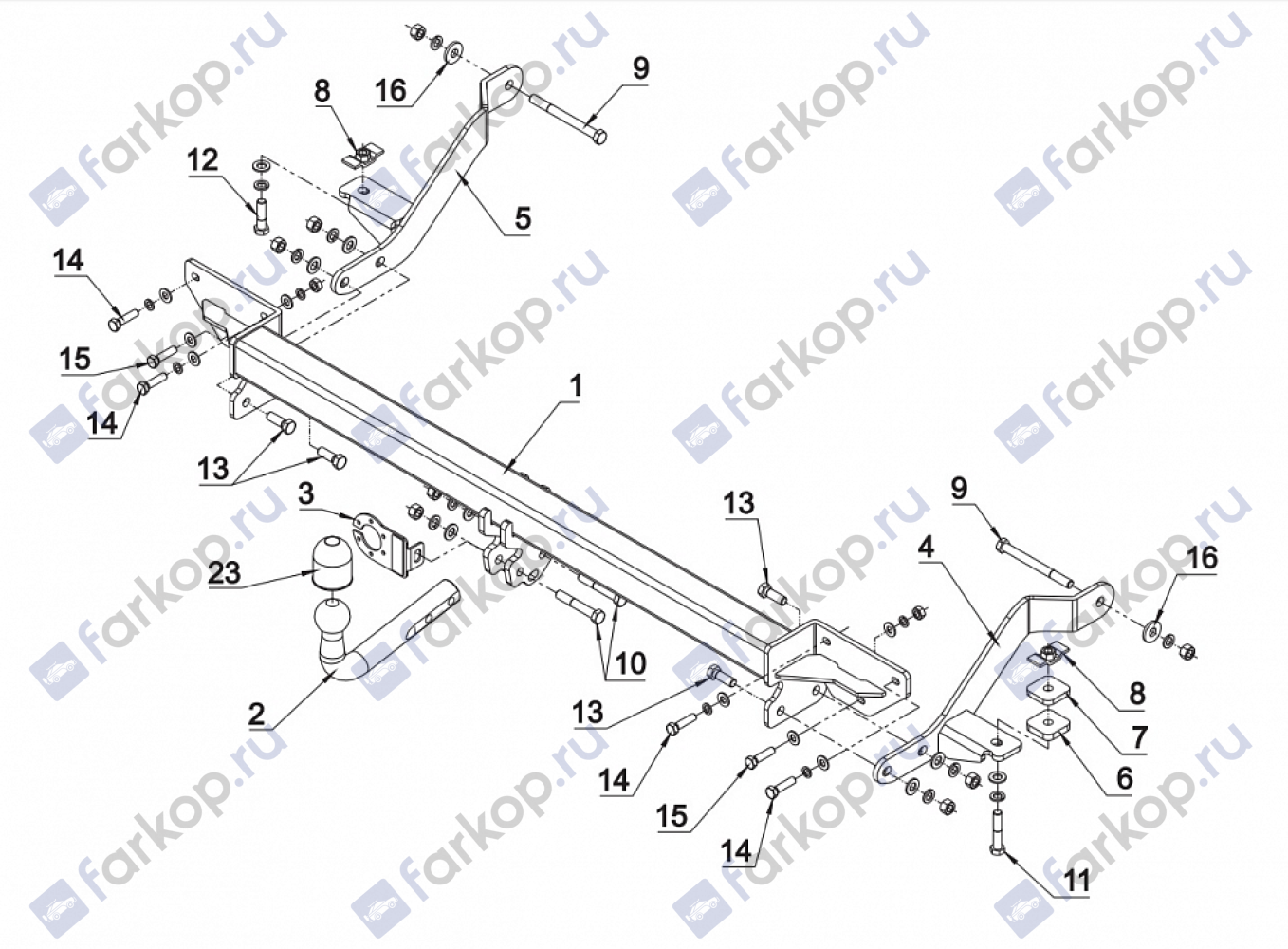 Фаркоп Auto-Hak для Peugeot Boxer (фургон) 2006-,( L1, L2, L3)  R 39 в 