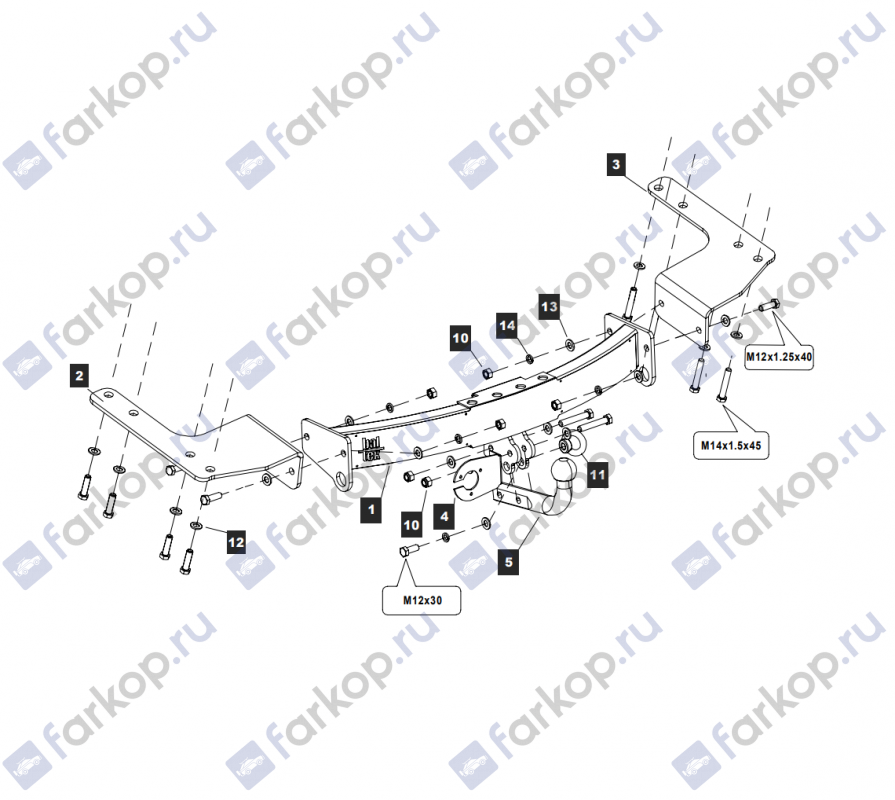 Фаркоп Baltex для Toyota Land Cruiser J100 VX 1998-2007 Арт. Y08AN Y08AN в 