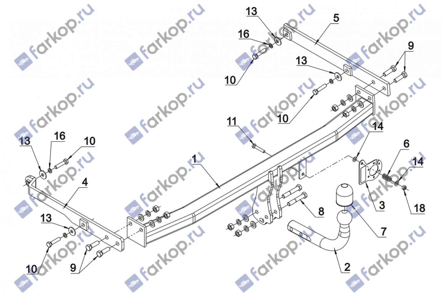 Фаркоп Auto-Hak для Renault Scenic 2009 -2016 G 63 в 