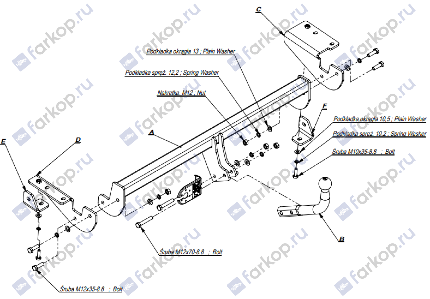 Фаркоп Imiola для Peugeot 307 (универсал) 2001-2008 Арт. P.024 P.024 в 