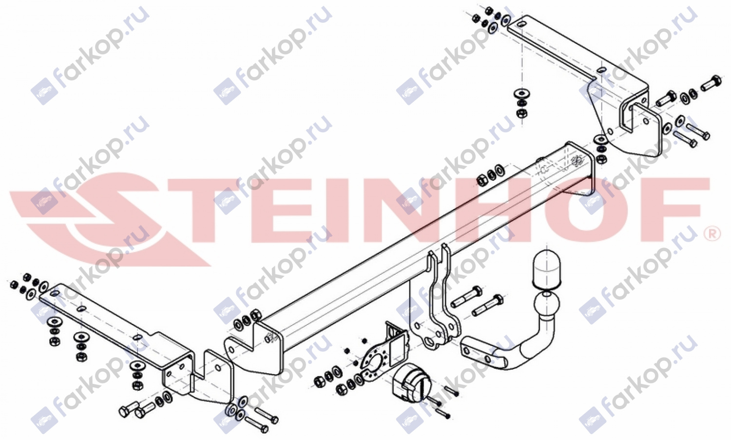Фаркоп Steinhof для Peugeot 308 (CC,Cabrio) 2009-2015 Арт. P-060 P-060 в 
