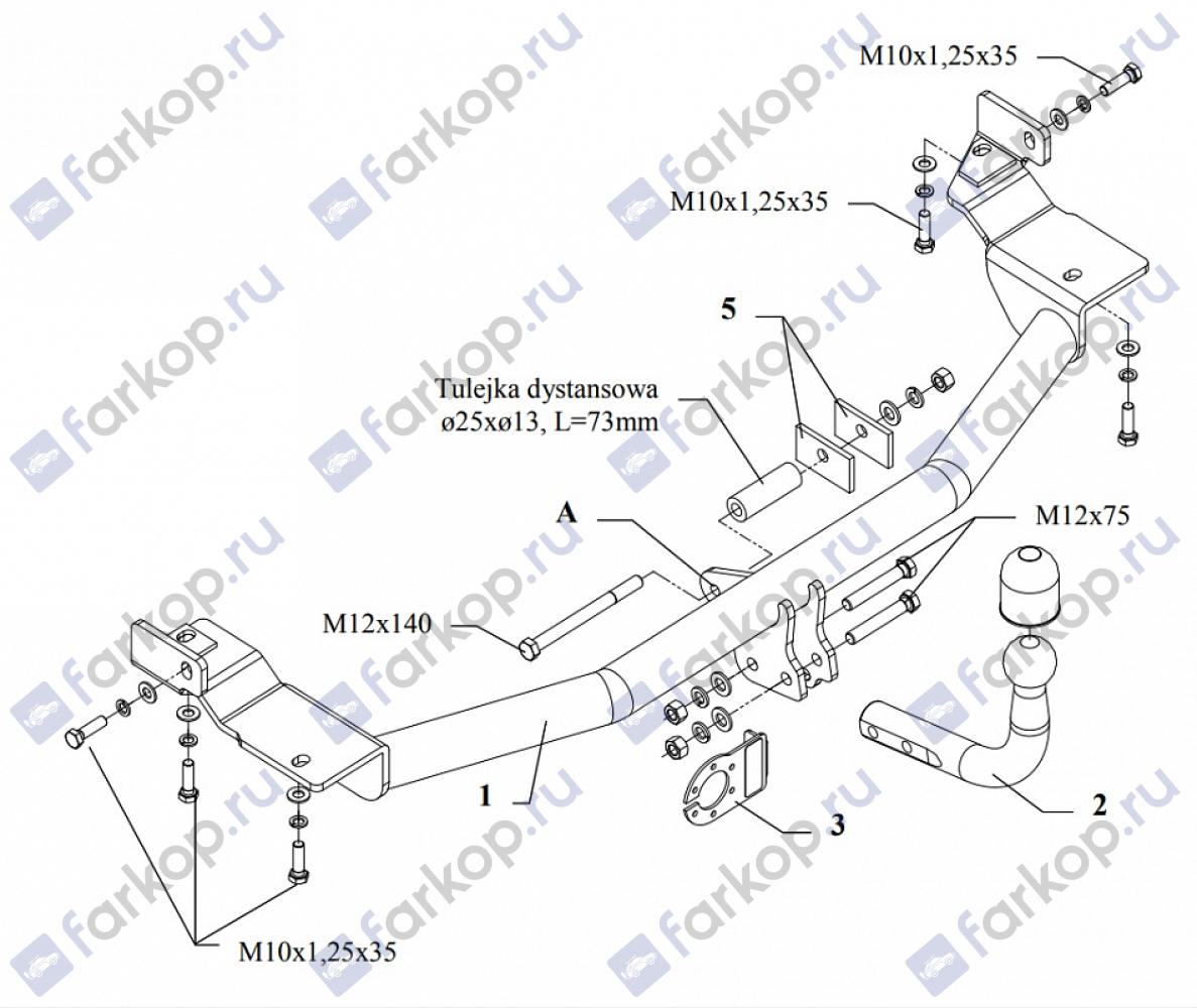 Фаркоп Auto-Hak для Mitsubishi Space Wagon (5дв) 1998-2004 Арт. Z 27 Z 27 в 